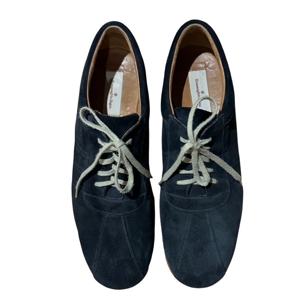 ERMENEGILDO ZEGNA MEN'S MIDNGHT NAVY SUEDE SNEAKERS - PRICE LOWERED!